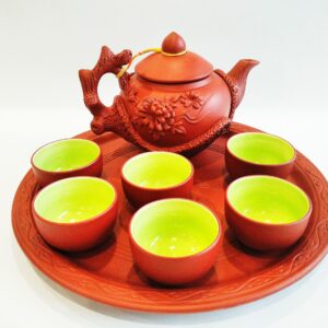 Ceramiczny zestaw do herbaty Gốm - Brązowy